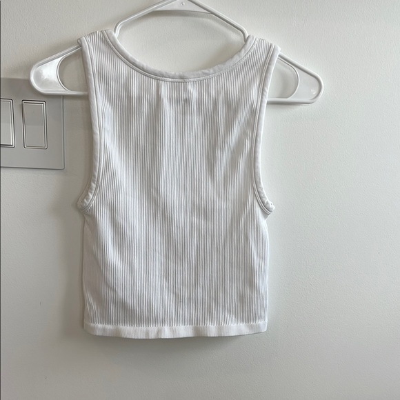 White Ribbed Tank Top - Picture 3 of 4